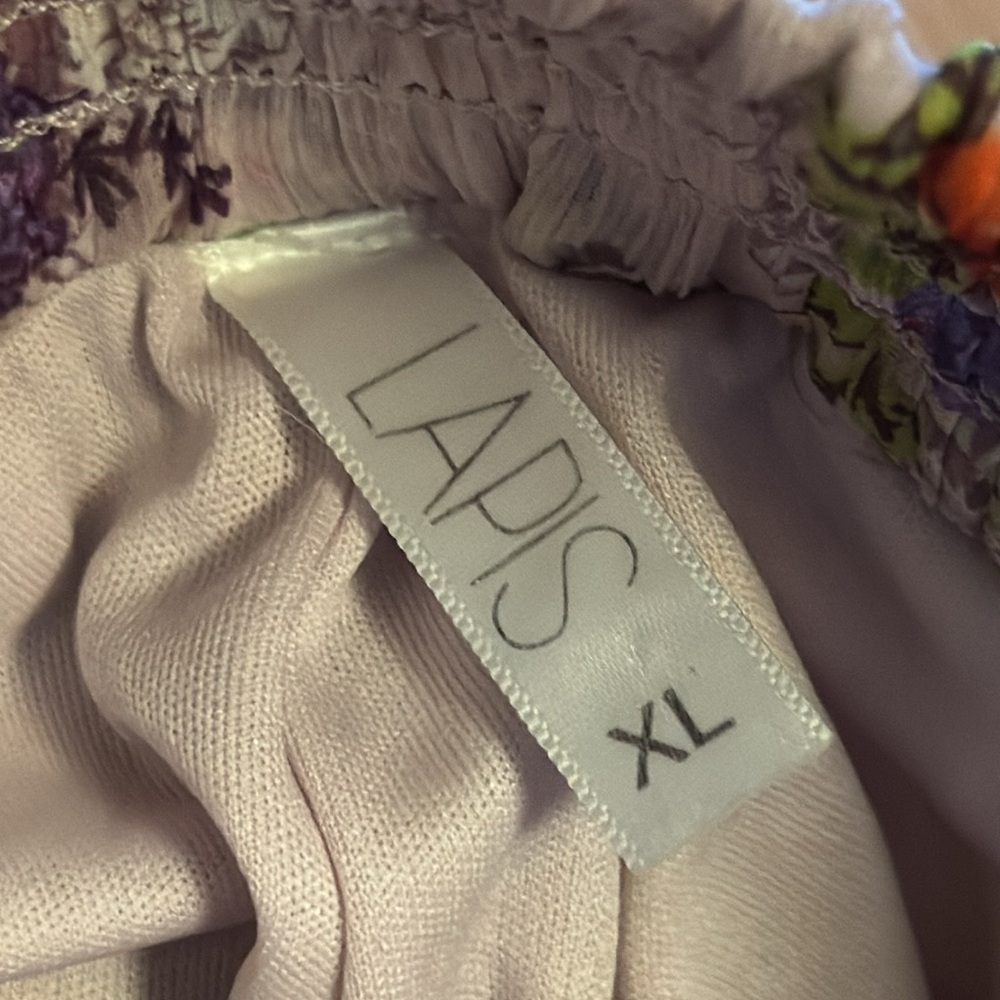 Lapis floral pink wide elastic waistband pull on maxi Flowy skirt Sz XL‎ - Picture 4 of 5